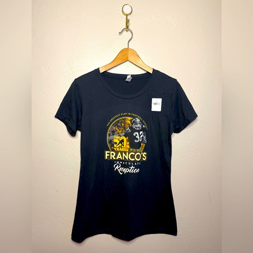 PITTSBURGH STEELERS FRANCO HARRIS IMMACULATE RECEPTION 50th ANNIVERSARY T-SHIRT
